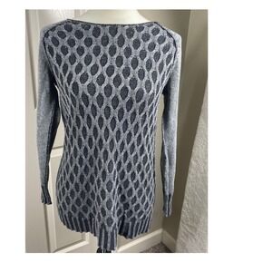 Tribal Women's Small Knit Sweater Tunic Long Sleeve Patterned‎ Cotton Blend Gray